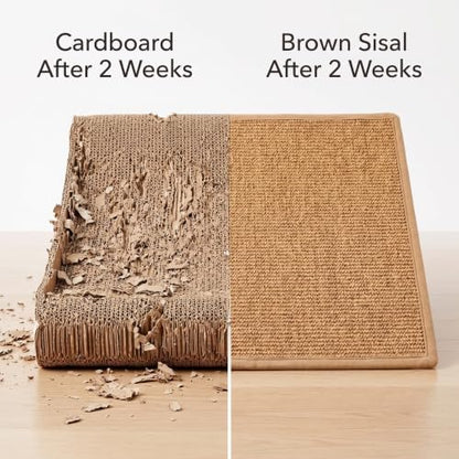 Cat Scratcher Mat, Natural Sisal, Jute Border, Sofa & Floor Protector - Image 2