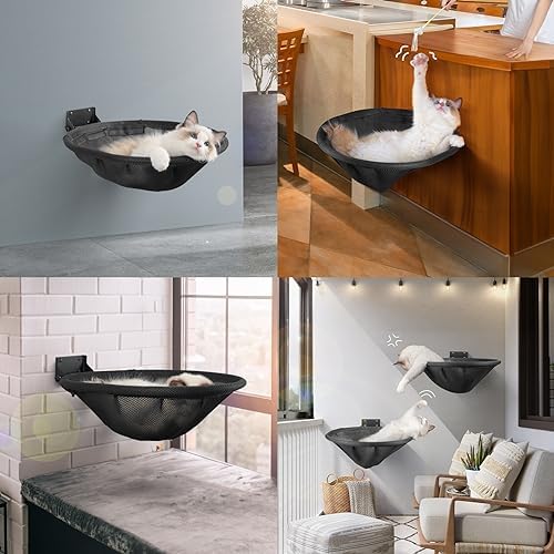 JUNSPOW Cat Hammock Wall Mounted, Foldable & Stable Cat Beds- Breathable Cat - Image 5