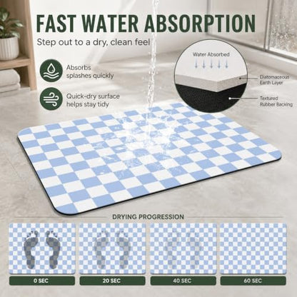 Natural Diatomaceous Earth Bath Mat, Ultra Thin Quick Dry Floor Rug - Image 4