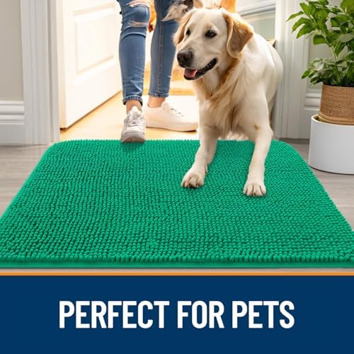 OLANLY Dog Door Mat for Muddy Paws 24x16, Super Absorbent Chenille Mud Mat - Image 6