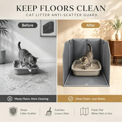 Lawei Waterproof Cat Litter Box Enclosure Splash Guard - Image 5