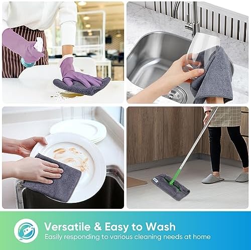 HOMEXCEL Grey Microfiber Cleaning Cloth, Microfiber Towels - Image 5