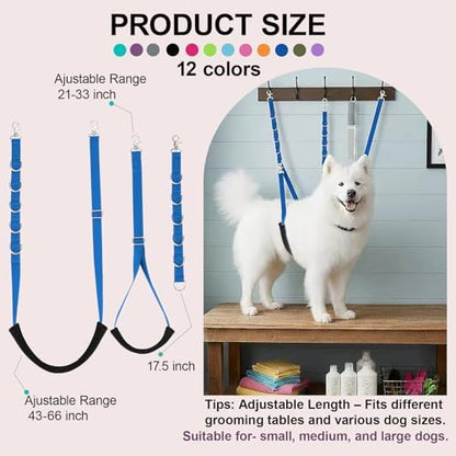 Dog Grooming Loops Supplies Pet Dog Grooming Belly Straps Belly Band Black Solf - Image 2