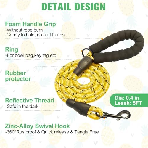 BEAUTYZOO Dog Harness Medium Sized and Leash Set, No Pull Pet Vest -Yellow - Image 4