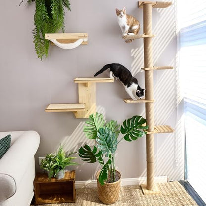 FUKUMARU Wall-Mounted Cat Tree for Small & Medium Cats - Image 3