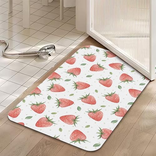 Diatomaceous Bathroom Rugs, Sweet Fruits Non Slip Bath Mat, Quick Dry Easy to - Image 5