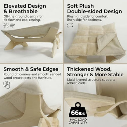 JSPYFITS Elevated Cat Bed Hammock, Raised Cat Bed - Image 4