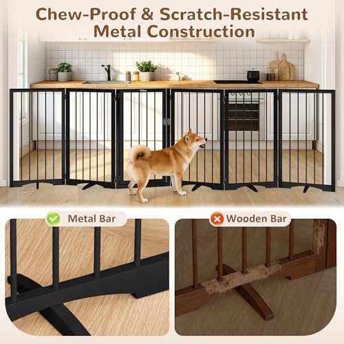 32" Extra Tall Free Standing Dog Gate Indoor, Foldable Pet Gate - Image 4