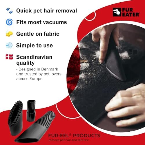 Fur-EEL PRO 1.0 Pet Hair Vacuum Attachment, Rubber Pet Hair Remover - Image 2