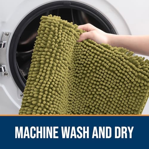 OLANLY Dog Door Mat for Muddy Paws 44x32, Super Absorbent Chenille Mud Mat - Image 5