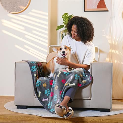 Luciphia 1 Pack 3 Blankets Fluffy Premium Fleece Pet Blanket Flannel Paw - Image 6