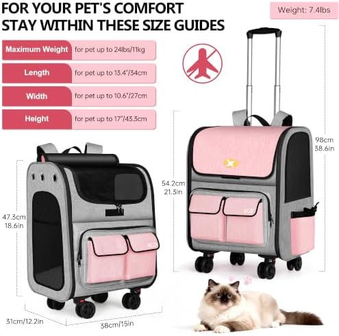 MGB Foldable Rolling Pet Carrier - Image 2
