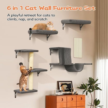 6-in-1 Wall Mounted Cat Climber Set - Image 5