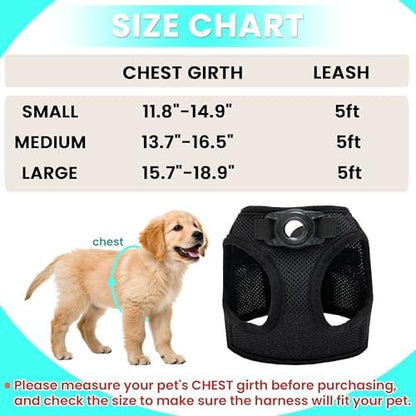 Dog Harness with AirTag Holder & 5 ft Leash Set - Image 2