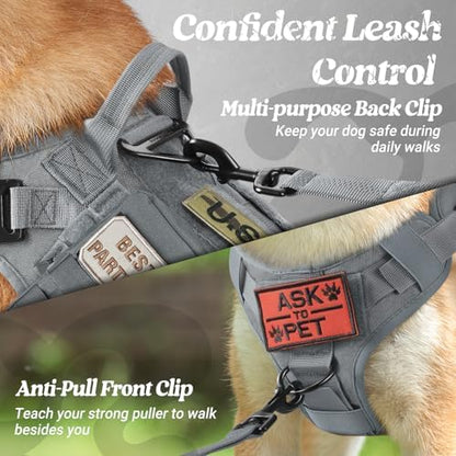 rabbitgoo Tactical Dog Harness for Small, Heavy Duty Military No Pull Vest - Image 6