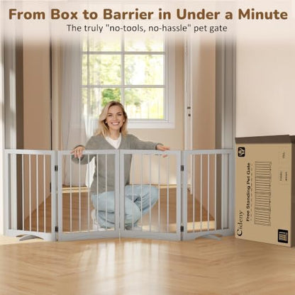 Free Standing Dog Gate Indoor, Foldable Dog Gate - Image 4