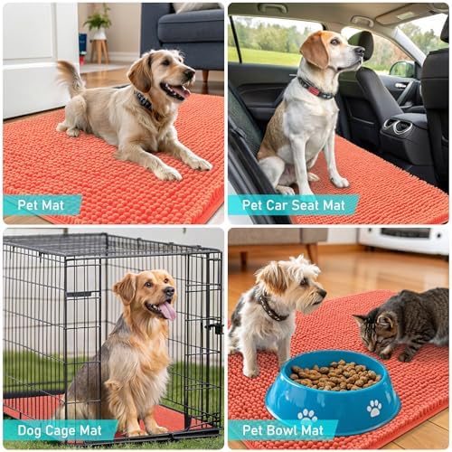 OLANLY Dog Door Mat for Muddy Paws 47x17, Super Absorbent Chenille Mud Mat - Image 7