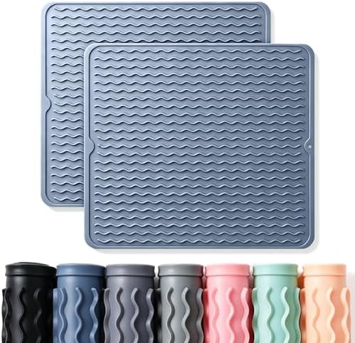 2 Pack Caketime Silicone Dish Drying Mat by CAKETIME