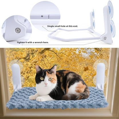 YUNIQUE Cat Window Perch, Upturned Edge Bracket, Portable Wall Hammock - Image 3