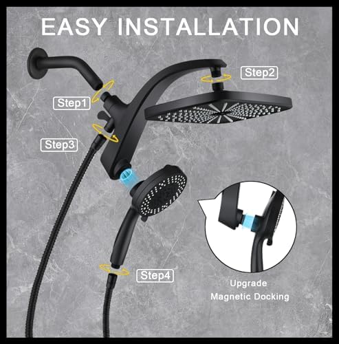Rain Shower Head with Handheld Showerhead - Image 6