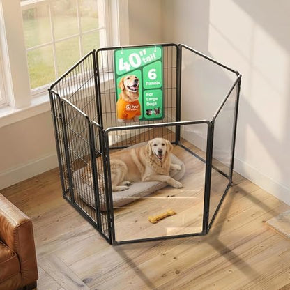 FXW AuraSpace Pro Acrylic & Wire Mesh Indoor Dog Playpen, 6 Panels by FXW