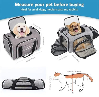 Airline Approved Cat Carrier Under Seat, 4-Way Expandable & Collapsible - Image 6