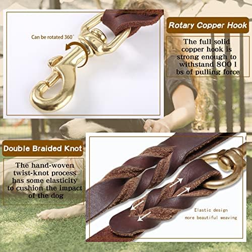 Leather Dog Leash - 6ft x 1/2 inch - Image 4