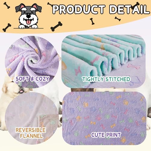 Rezutan Small Dog Blanket, Soft Puppy & Cat Flannel 3 Pack - Image 2