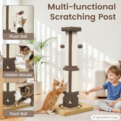 Cat Scratching Post for Indoor Big Cat Kitten Kitty, 33.5" Tall - Image 6