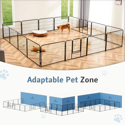 DUMOS Dog Playpen 40 Inch 32 Panels Indoor Outdoor Metal Pet Fence - Image 6