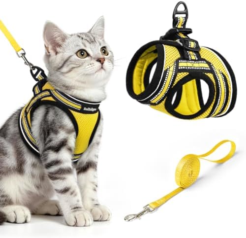 rabbitgoo Cat Harness and Leash Set, Step-in Soft Vest, Bright Yellow by rabbitgoo