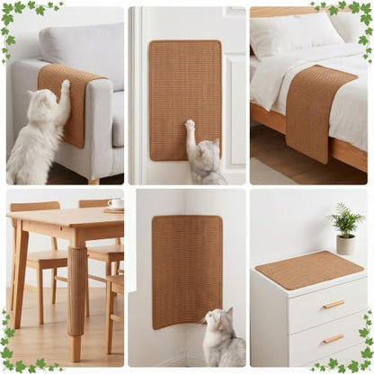 Cat Scratcher Mat, Natural Sisal, Jute Border, Sofa & Floor Protector - Image 6