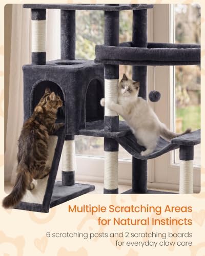 Feandrea Large Cat Tree, 79.5" Tall Sturdy Cat Tower - Image 4