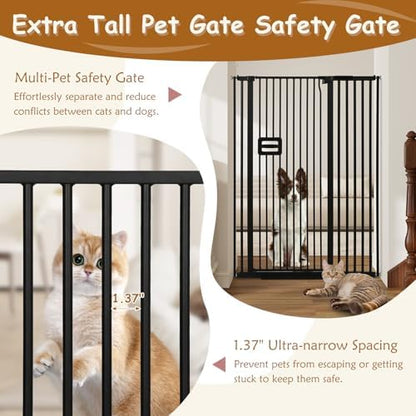 55'' Extra Tall Cat Gate, 38.6"-42.5" Wide Auto Close Tall Pet Gate - Image 3