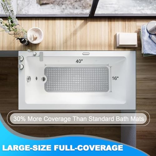 Bathtub and Shower Mats, 40x16 Inch Extra Large Non Slip Soft Bath Tub Mat - Image 4