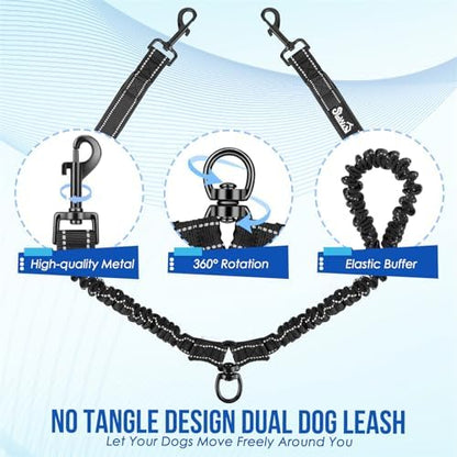SlowTon Double Leash for Two Dogs, No Tangle & - Image 5