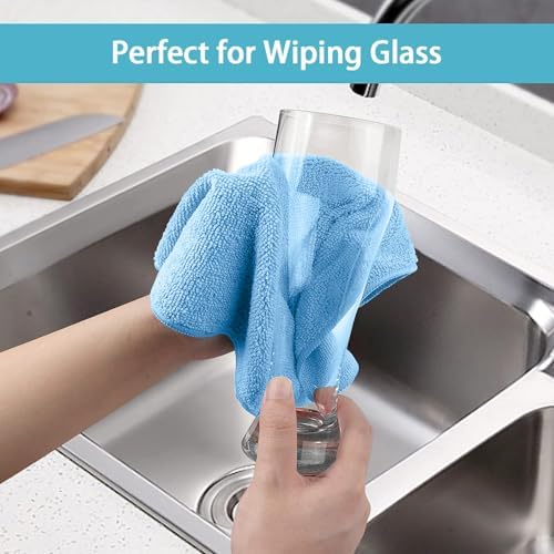 HOMEXCEL 8PK Microfiber Cleaning Cloth, Cleaning Rags - Image 5
