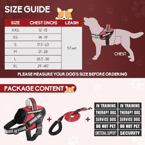 Service Dog Vest Harness and Leash Set, Animire in Training Dog Harness - Image 6