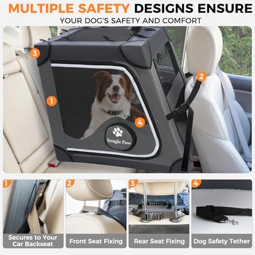 Snagle Paw Dog Car Crate for Back Seat - Image 5