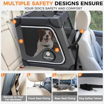 Snagle Paw Dog Car Crate for Back Seat - Image 5