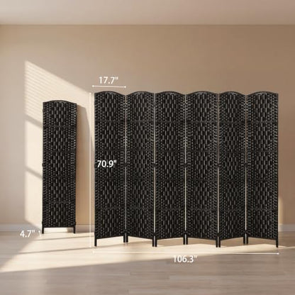 HOMCOM Room Divider 6-Panel, 6FT-Tall Folding Privacy Screen - Image 7
