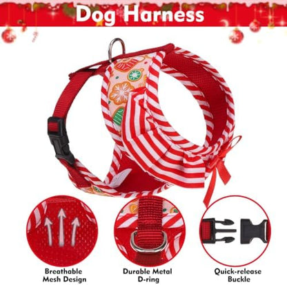 EXPAWLORER Christmas Dog Harness and Leash Set Small Sized - Image 3