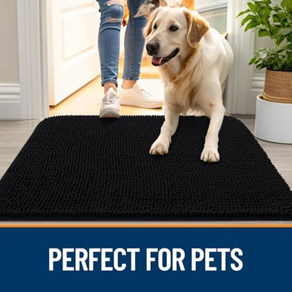 OLANLY Dog Door Mat for Muddy Paws 47x24, Super Absorbent Chenille Mud Mat - Image 6