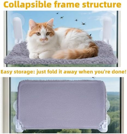 YUNIQUE Cat Window Perch, Upturned Edge Bracket, Portable Wall Hammock - Image 7
