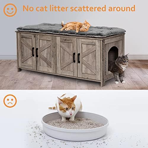 Homhedy 47.2”L Cat Litter Box Enclosure - Image 4