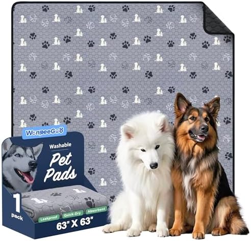 WanpeeGoo Washable Pee Pads for Dogs, Waterproof, 63 x 63 in, 1 Pack by WanpeeGoo