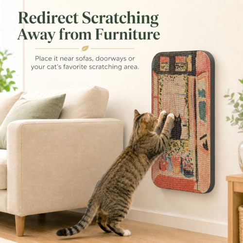 2 Pack Cat Wall Scratcher, Art Cat Scratching Board - Image 3