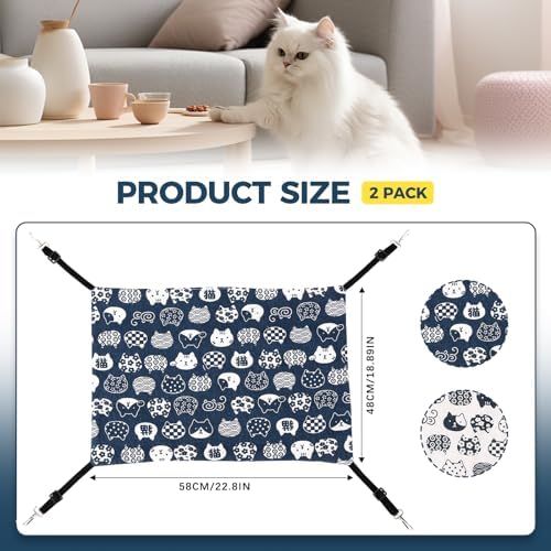 Admaison Cat Hammock for Cage Hanging Reversible 2Pack, Pet Hammock Bed - Image 4
