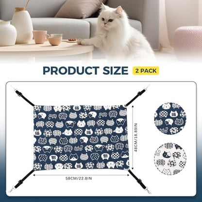 Admaison Cat Hammock for Cage Hanging Reversible 2Pack, Pet Hammock Bed - Image 4