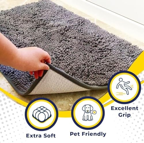 Muddy Mat® 4-Piece Grey Medium 30"X19" AS-SEEN-ON-TV Highly Absorbent - Image 3